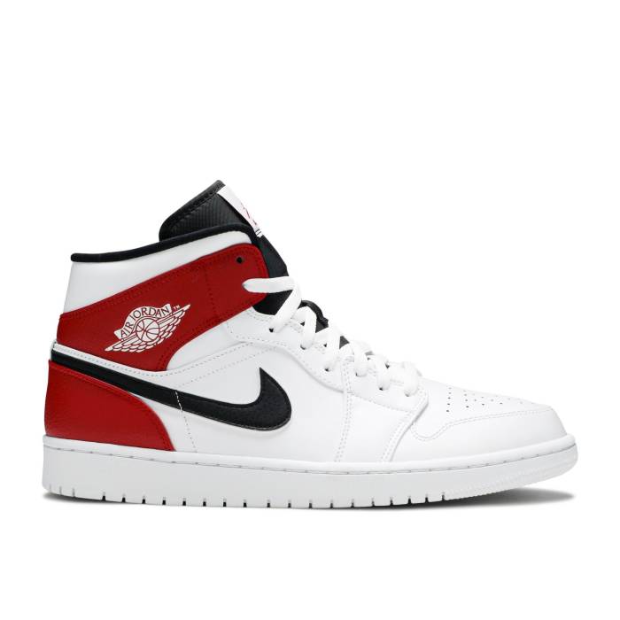 ナイキ エアジョーダン Air Jordan 【 Jordan 1 Mid \u0027White Chicago\u0027 Men White/Black-University Red 】 ミッド メンズ 白いこと 白いこと Red 赤・赤いこと