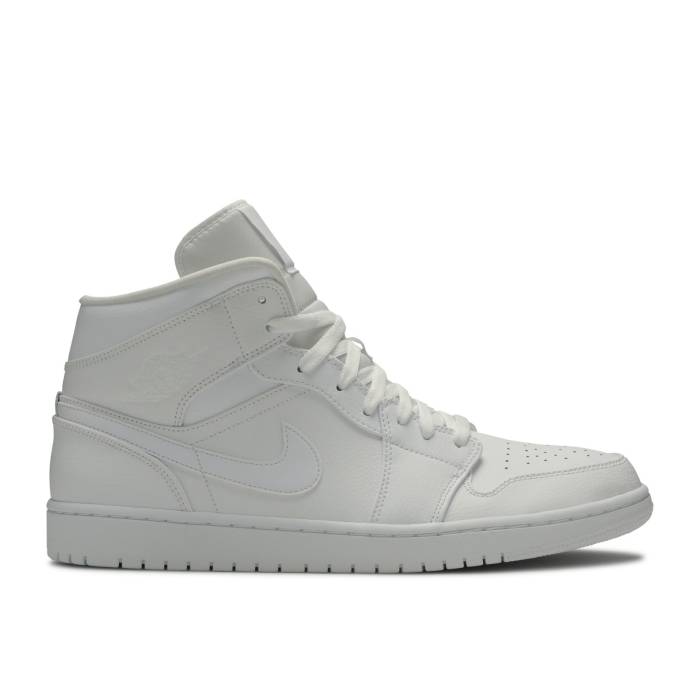 ナイキ エアジョーダン Air Jordan 【 Jordan 1 Mid \u0027Triple White\u0027 2019 Men White/White-White 】 ミッド メンズ 白いこと 白いこと