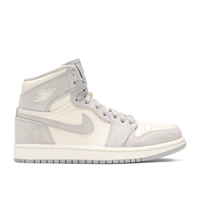 ナイキ エアジョーダン Air Jordan 【 Wmns Jordan 1 High Premium \u0027Atmosphere Grey\u0027 Women Pale Ivory/Atmosphere Grey-Pale Ivory 】 ご機嫌 Premium 割り増し金 レディース 象牙色