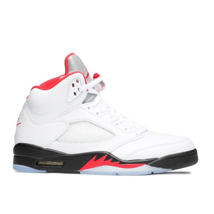 ナイキ エアジョーダン Air Jordan 【 Jordan 5 Retro \u0027Fire Red\u0027 2020 Men True White/Fire Red/Black/Metallic Silver 】 レトロ メンズ 白いこと 白いこと たき火 Red 赤・赤いこと 黒いこと 黒いこと Silver しろがね色・しろがね色