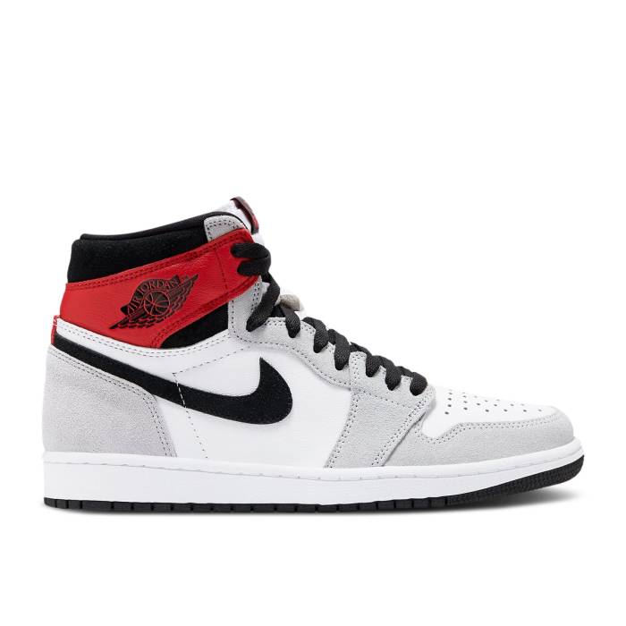 ナイキ エアジョーダン Air Jordan 【 Jordan 1 Retro High Og \u0027Smoke Grey\u0027 Men White/Black/Light Smoke Grey/Varsity Red 】 レトロ 御機嫌 メンズ 白いこと 白いこと 黒いこと 黒いこと 薄墨色 薄墨色 Red 赤・赤いこと