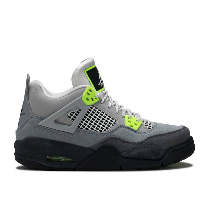ナイキ エアジョーダン Air Jordan 【 Jordan 4 Retro Se Gs Neon 95 Youth Cool Grey/Volt/Wolf Grey/Anthracite 】 レトロ ジュニア キッズ クール 灰色 グレー