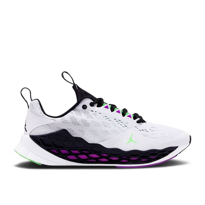 ナイキ　エアジョーダン Air Jordan 【 Jordan Zoom Trunner Advance 'Bel-Air' Men White/Black/Vivid Purple/Rage Green 】 ズーム メンズ 白色 ホワイト 黒色 ブラック Purple 紫・パープル green 緑・グリーン｜スニケス