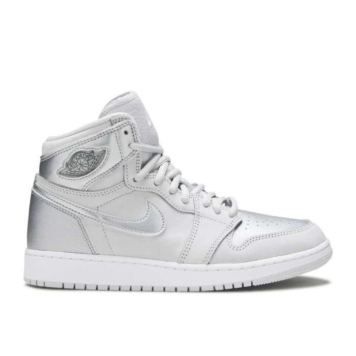 ナイキ エアジョーダン Air Jordan 【 Jordan 1 Retro High Og Co.jp ガウス \u0027Tokyo\u0027 Youth Neutral Grey/Metallic Silver/White 】 レトロ ご機嫌 御坊っちゃん キッズ 薄墨色 薄墨色 Silver しろがね色・しろがね色 白いこと 白いこと キッズファッション-キッズ・ベビー・マタニティ-靴