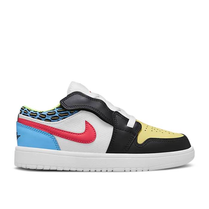 ナイキ エアジョーダン Air Jordan 【 Jordan 1 Low Ps \u0027Funky Patterns\u0027 Youth Black/White/Coast/Light Fusion Red 】 御坊っちゃん キッズ 黒いこと 黒いこと 白いこと 白いこと Fusion 核融合反応 Red 赤・赤いこと キッズファッション-靴-キッズ・ベビー・マタニティ