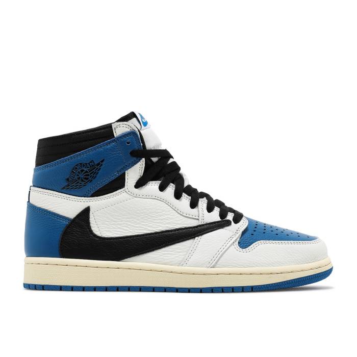 ナイキ エアジョーダン Air Jordan 【 Fragment Design X Travis Scott X Jordan 1 Retro High Men Sail/Black/Military Blue/Shy Pink 】 レトロ ハイ メンズ 黒色 ブラック 青色 ブルー pink ピンク