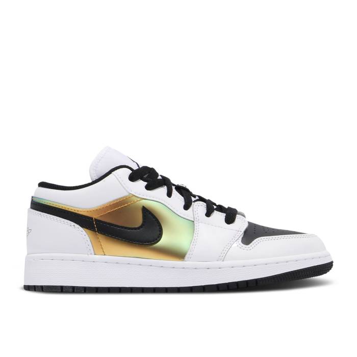 ナイキ エアジョーダン Air Jordan 【 Jordan 1 Low Se Gs Color-Shifting Youth White/Black/Metallic Gold 】 ジュニア キッズ 白色 ホワイト 黒色 ブラック ゴールド