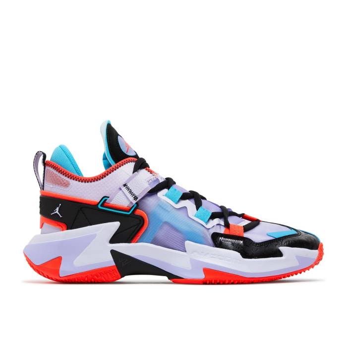 ナイキ　エアジョーダン Air Jordan 【 Jordan Why Not Zer0.5 'Childhood' Men Amethyst Tint/Black/Chlorine Blue/Bright Crimson 】 メンズ 黒色 ブラック 青色 ブルー クリムゾン｜スニケス