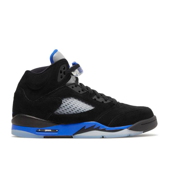 ナイキ エアジョーダン Air Jordan 【 Jordan 5 Retro ガウス \u0027Racer Blue\u0027 Youth Black/Racer Blue/Reflective Silver 】 レトロ お坊っちゃん キッズ 黒いこと 黒いこと 青み 青色 Silver しろがね色・しろがね色