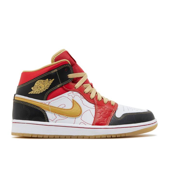 ナイキ エアジョーダン Air Jordan 【 Jordan 1 Mid Se Gc \u0027Xq 2022\u0027 Men White/Gold Dust/Sport Red 】 ミッド メンズ 白いこと 白いこと ゴールド Red 赤・赤いこと