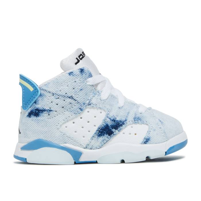ナイキ エアジョーダン Air Jordan 【 Jordan 6 Retro Td 'Washed Denim 2022' Infant White/Dutch Blue/Citron/Black 】 レトロ デニム ベビー 白色 ホワイト 青色 ブルー 黒色 ブラック|スニケス