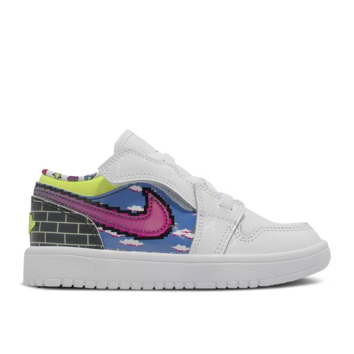 ナイキ エアジョーダン Air Jordan 【 Jordan 1 Low Alt Ps 'Old School Gaming' Youth White/Black/Lemon Venom/Rush Pink 】 ジュニア キッズ 白色 ホワイト 黒色 ブラック rush ラッシュ pink ピンク|スニケス