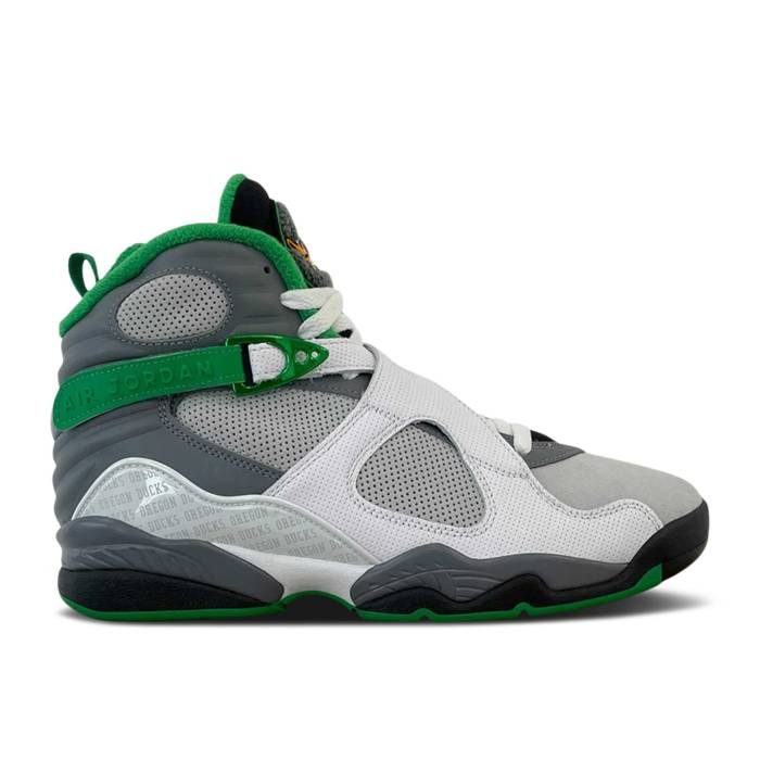 ナイキ　エアジョーダン Air Jordan 【 Jordan Viii 'University Of Oregon - Pure Platinum' Pe Men Pure Platinum/White/Lucky Green 】 オレゴン ピュア メンズ ピュア Platinum プラチナム 白色 ホワイト green 緑・グリーン｜スニケス