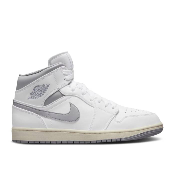 ナイキ エアジョーダン Air Jordan 【 Jordan 1 Mid ガウス \u0027Neutral Grey\u0027 Youth White/Stealth 】 ミッド 御坊っちゃん キッズ 白いこと 白いこと ステルス