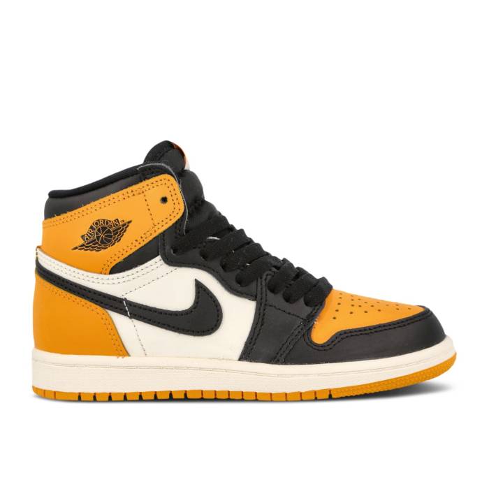 ナイキ エアジョーダン Air Jordan 【 Jordan 1 Retro High Og Ps \u0027Yellow Toe\u0027 Youth Taxi/Black/Sail 】 レトロ ご機嫌 御坊っちゃん キッズ 黒いこと 黒いこと