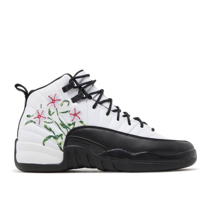 ナイキ エアジョーダン Air Jordan 【 Jordan 12 Retro ガウス \u0027Floral\u0027 Youth White/Vivid Green/Lavender Mist/Black 】 レトロ 御坊っちゃん キッズ 白いこと 白いこと green 緑・緑であること 黒いこと 黒いこと