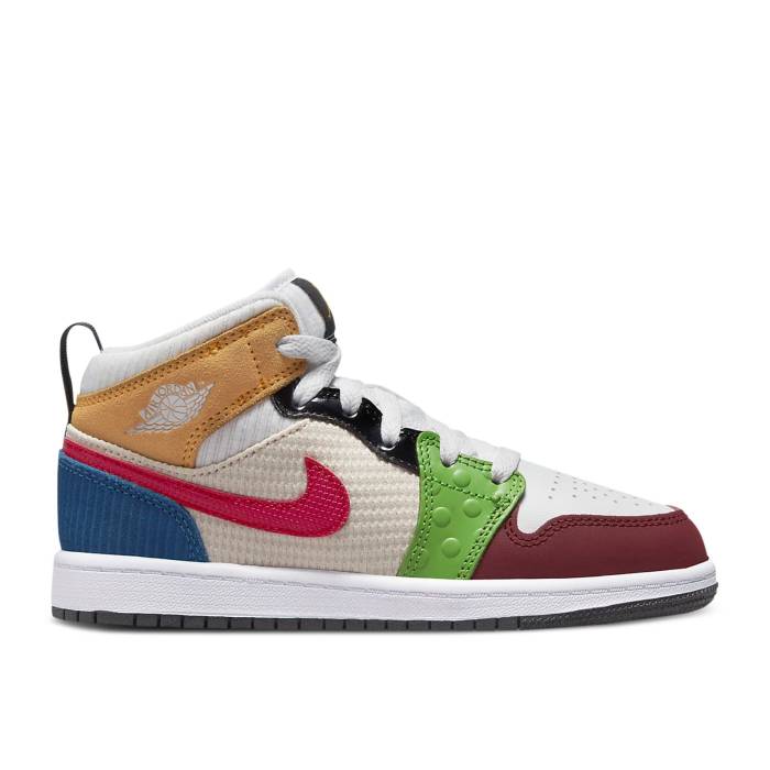 ナイキ エアジョーダン Air Jordan 【 Jordan 1 Mid Se Ps \u0027Messy Room\u0027 Youth White/Black/Pearl White/Gym Red 】 ミッド 御坊っちゃん キッズ 白いこと 白いこと 黒いこと 黒いこと パール Red 赤・赤いこと