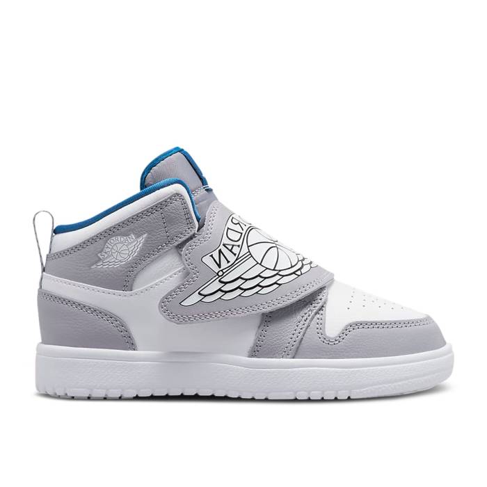 ナイキ　エアジョーダン Air Jordan 【 Sky Jordan 1 Ps 'Particle Grey Royal Blue' Youth Particle Grey/White/Royal Blue 】 スカイ 灰色 グレー ジュニア キッズ 灰色 グレー 白色 ホワイト 青色 ブルー｜スニケス
