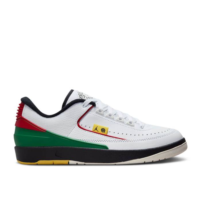 ナイキ　エアジョーダン Air Jordan 【 Jordan 2 Retro Low 'Quai 54' Men White/Black/University Red/Amarillo/Classic Green 】 レトロ メンズ 白色 ホワイト 黒色 ブラック Red 赤・レッド クラシック green 緑・グリー