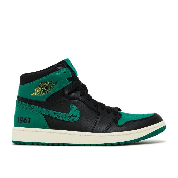 ナイキ エアジョーダン Air Jordan 【 Eastside Golf X Jordan 1 High Golf \u00271961\u0027 Men Black/Malachite/Metallic Gold/White 】 golf ゴルフ 御機嫌 メンズ 黒いこと 黒いこと ゴールド 白いこと 白いこと