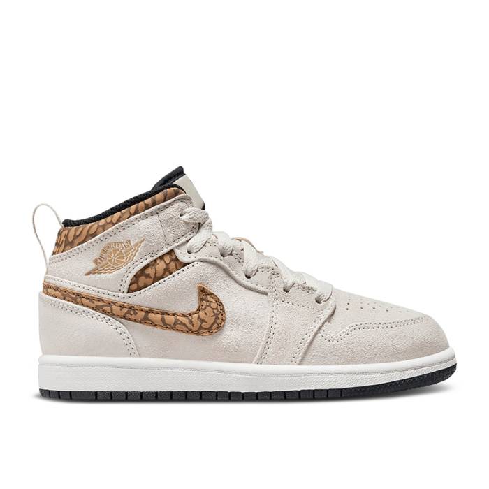 ナイキ エアジョーダン Air Jordan 【 Jordan 1 Mid Se Ps \u0027Brown Elephant\u0027 Youth Light Orewood Brown/Metallic Gold/White/Light British Tan/Sail 】 ミッド 御坊っちゃん キッズ 赤銅色 赤銅色 ゴールド 白いこと 白いこと