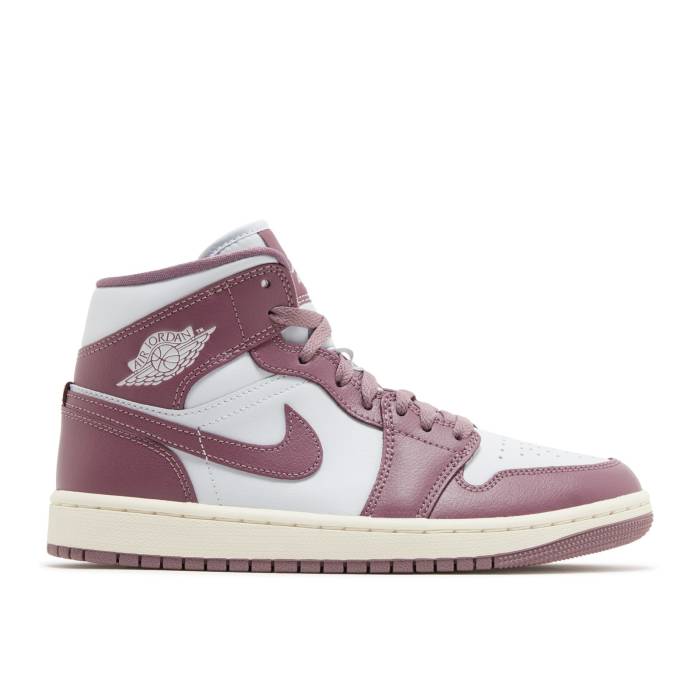 ナイキ エアジョーダン Air Jordan 【 Wmns Jordan 1 Mid \u0027Sky J Mauve\u0027 Women Pure Platinum/Sky J Mauve/Sail 】 ミッド レディース 純一無雑 Platinum プラチナム 天の原