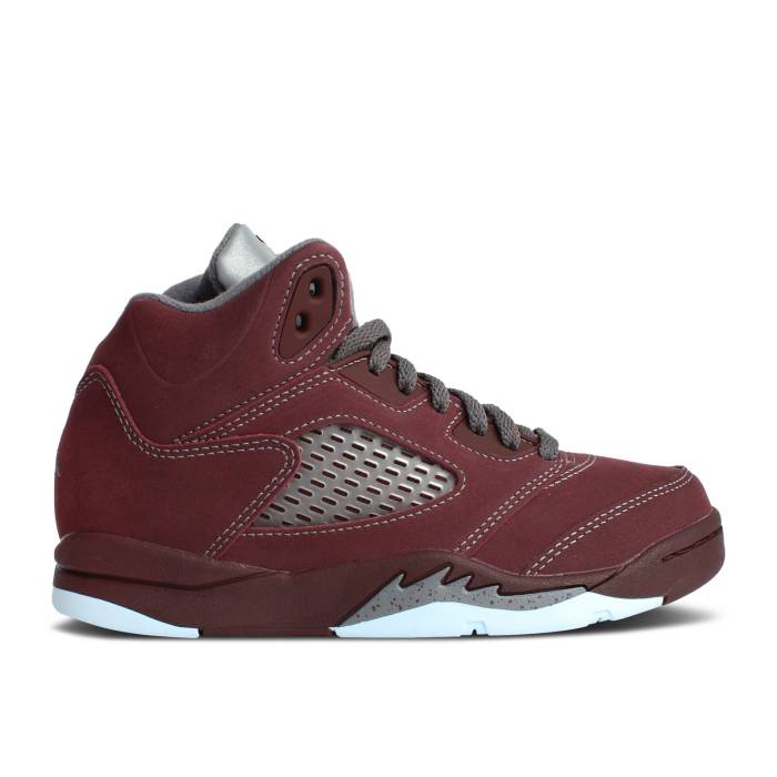 ナイキ エアジョーダン Air Jordan 【 Jordan 5 Retro Se Ps \u0027Burgundy\u0027 2023 Youth Deep Burgundy/Light Graphite/Metallic Silver 】 レトロ 御坊っちゃん キッズ ディープ ぶどう酒色・バーガンディー Silver しろがね色・しろがね色
