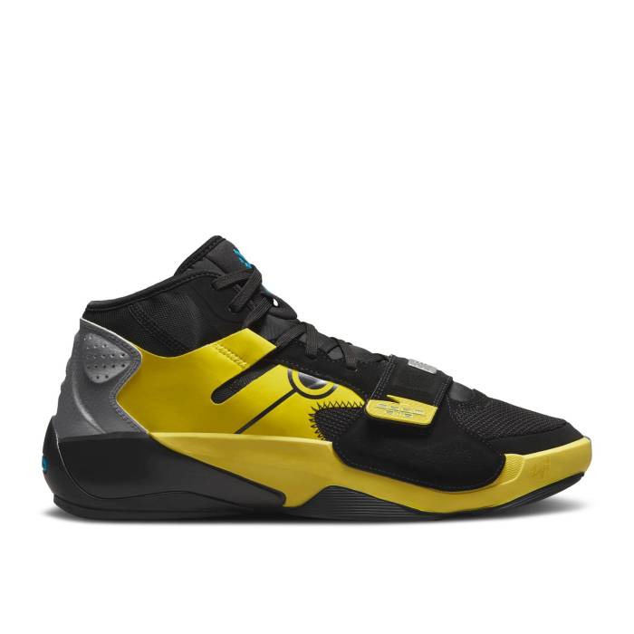 ナイキ エアジョーダン Air Jordan 【 Naruto X Jordan Zion 2 Sp Pf \u0027Naruto Vs. Sasuke\u0027 Men Black/Yellow Strike/Dark Purple Dust/Laser Blue 】 メンズ 黒いこと 黒いこと yellow 黄味がかった・黄色 ストライク Purple 紫・パープル