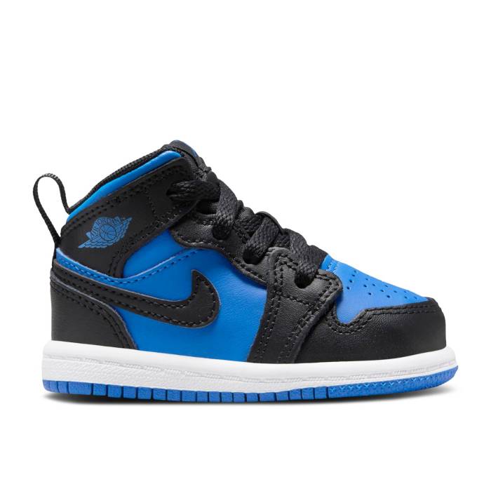 ナイキ　エアジョーダン Air Jordan 【 Jordan 1 Mid Td 'Black Royal Blue' Infant Black/Royal Blue/Black/White 】 ミッド ベビー 黒色 ブラック 青色 ブルー 白色 ホワイト｜スニケス
