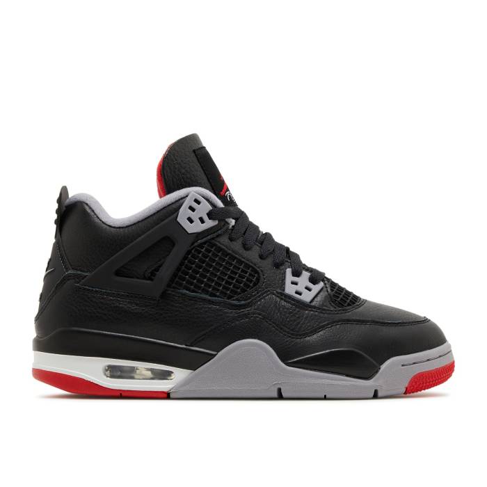 ナイキ エアジョーダン Air Jordan 【 Jordan 4 Retro Gs 'Bred Reimagined' Youth Black/Fire Red/Cement Grey/Summit White 】 レトロ ジュニア キッズ 黒色 ブラック ファイア Red 赤・レッド 灰色・シメント 灰色 グ|スニケス
