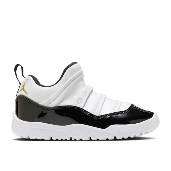 ナイキ エアジョーダン Air Jordan 【 Jordan 11 Retro Little Flex Ps \u0027Gratitude / Defining Moment\u0027 Youth White/Black/Metallic Gold 】 レトロ 御坊っちゃん キッズ 白いこと 白いこと 黒いこと 黒いこと ゴールド