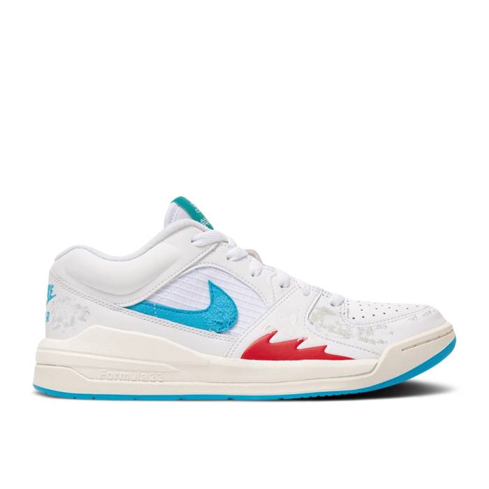 ナイキ エアジョーダン Air Jordan 【 Solefly X Formula 1 X Wmns Jordan Stadium 90 \u0027Miami Grand Prix Pack - White Aqua\u0027 Women White/Sail/Gym Red/Dark Powder Blue 】 競技場 競技場 プリックス 白いこと 白いこと 成人女性