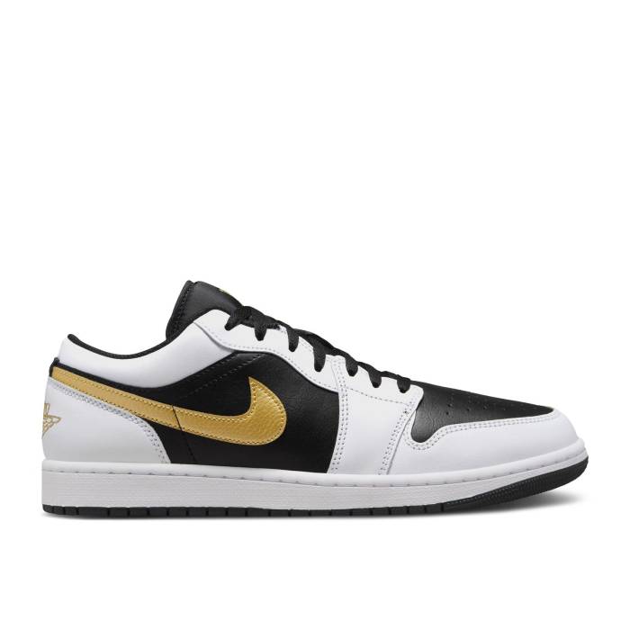 ナイキ エアジョーダン Air Jordan 【 Jordan 1 Low Gold Swoosh Men White/Black/Metallic Gold 】 メンズ 白色 ホワイト 黒色 ブラック ゴールド