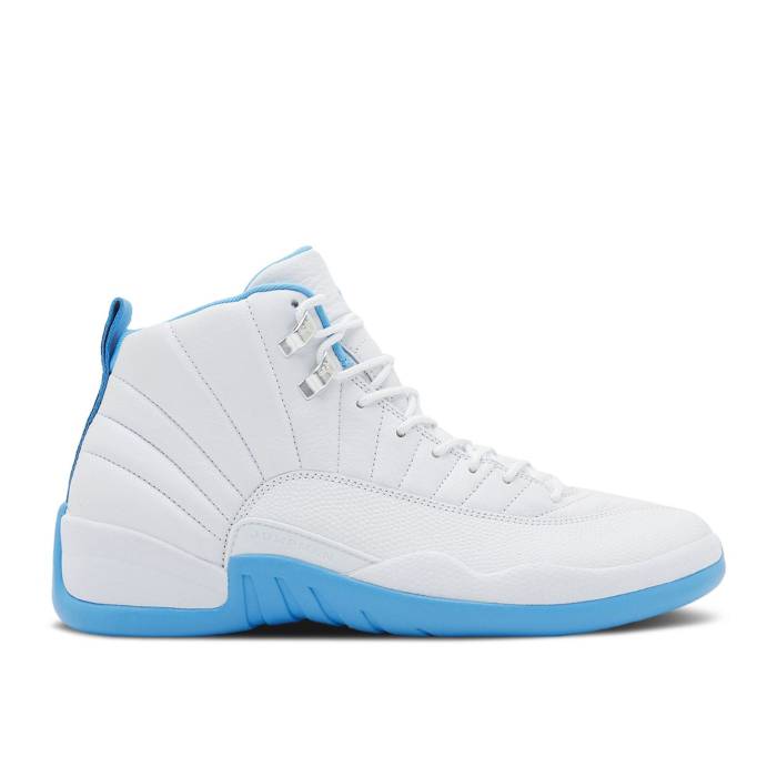 ナイキ エアジョーダン Air Jordan 【 Jordan 12 Retro \u0027Melo\u0027 2025 Men White/University Blue/Metallic Silver 】 レトロ メンズ 白いこと 白いこと 青碧 青碧 Silver しろがね色・しろがね色