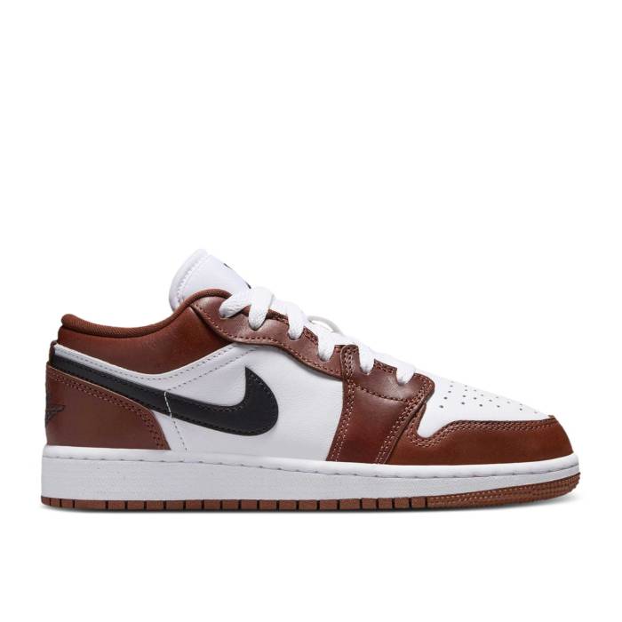 ナイキ エアジョーダン Air Jordan 【 Jordan 1 Low ガウス \u0027Dark Pony\u0027 Youth White/Dark Pony/Black 】 御坊っちゃん キッズ 白いこと 白いこと 子馬 黒いこと 黒いこと