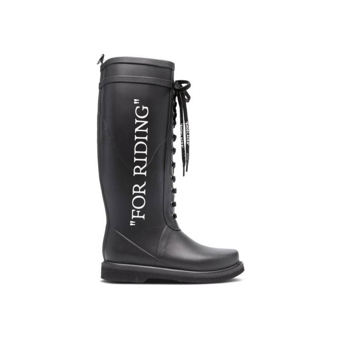 象牙色 Off-White 【 Wmns Rubber Boot \u0027For Riding - Black\u0027 Women Black/White 】 天然ゴム ブーツ レディース 黒いこと 黒いこと 白いこと 白いこと