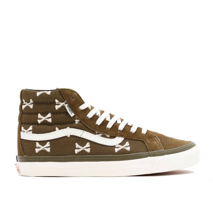 ヴァンズ Vans 【 Wtaps X Og Sk8-Hi Lx \u0027Bones\u0027 Men Olive/Whisper White 】 ダブルタップス 滑るご機嫌 メンズ olive オリーブ 白いこと 白いこと