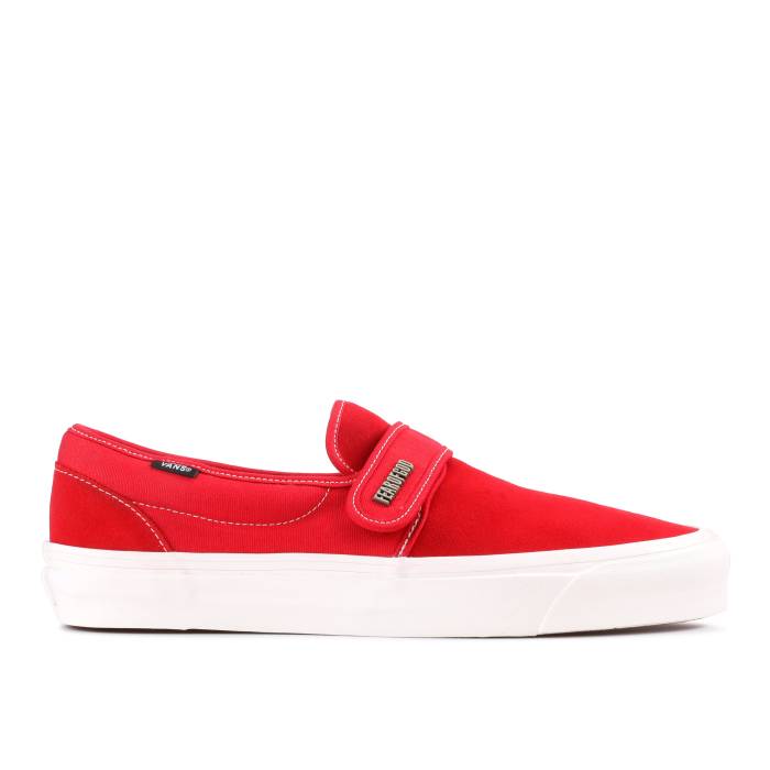 ヴァンズ Vans 【 Fear Of God X Slip-On 47 Dx \u0027Collection 2 Red\u0027 Men Red/Suede 】 slip-on スリッポン メンズ Red 赤・赤いこと スエード・スウェード