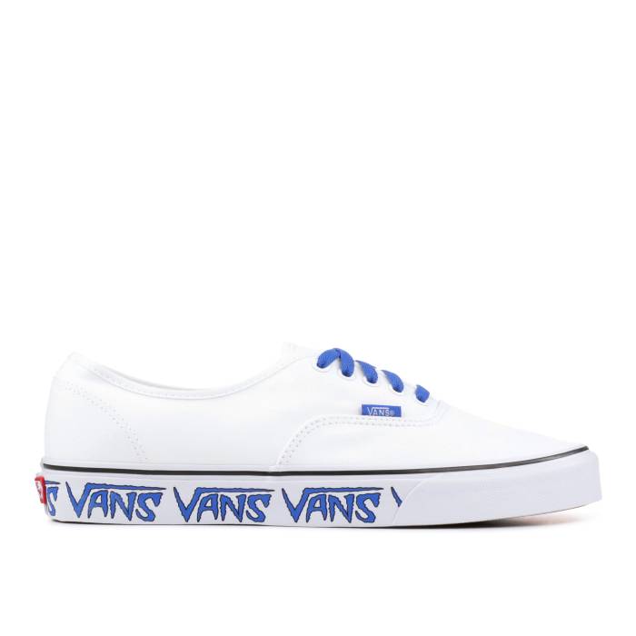 ヴァンズ Vans 【 Authentic 'Sketch Sidewall' Men Sketch Sidewall White/Blue 】 オーセンティック メンズ 白色 ホワイト 青色 ブルー
