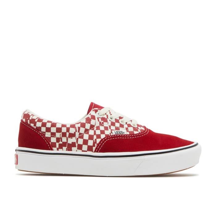 ヴァンズ Vans 【 Era Comfycush Tear Check Men Racing Red/True White 】 メンズ Red 赤・レッド 白色 ホワイト