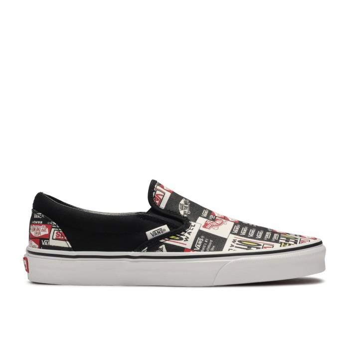 ヴァンズ Vans 【 Slip-On \u0027Label Mix\u0027 Men Black/True White 】 slip-on スリッポン メンズ 黒いこと 黒いこと 白いこと 白いこと