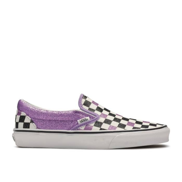 ヴァンズ Vans 【 Slip-On \u0027Glitter Checkerboard Fairy Wren\u0027 Men Fairy Wren/True White 】 slip-on スリッポン メンズ 白いこと 白いこと