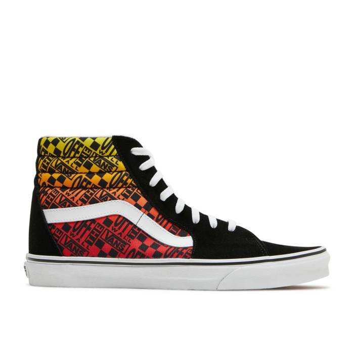 ヴァンズ Vans 【 Sk8-Hi \u0027Logo Flame\u0027 Men Black/True White 】 滑る御機嫌 メンズ 黒いこと 黒いこと 白いこと 白いこと