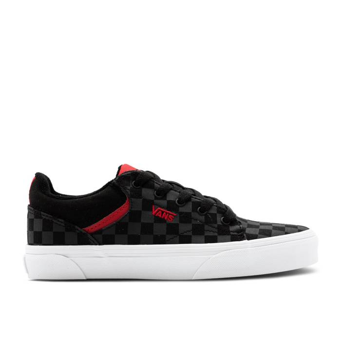 ヴァンズ Vans 【 Seldan \u0027Checkerboard - Black Red\u0027 Men Black/Black 】 黒いこと 黒いこと メンズ 黒いこと 黒いこと