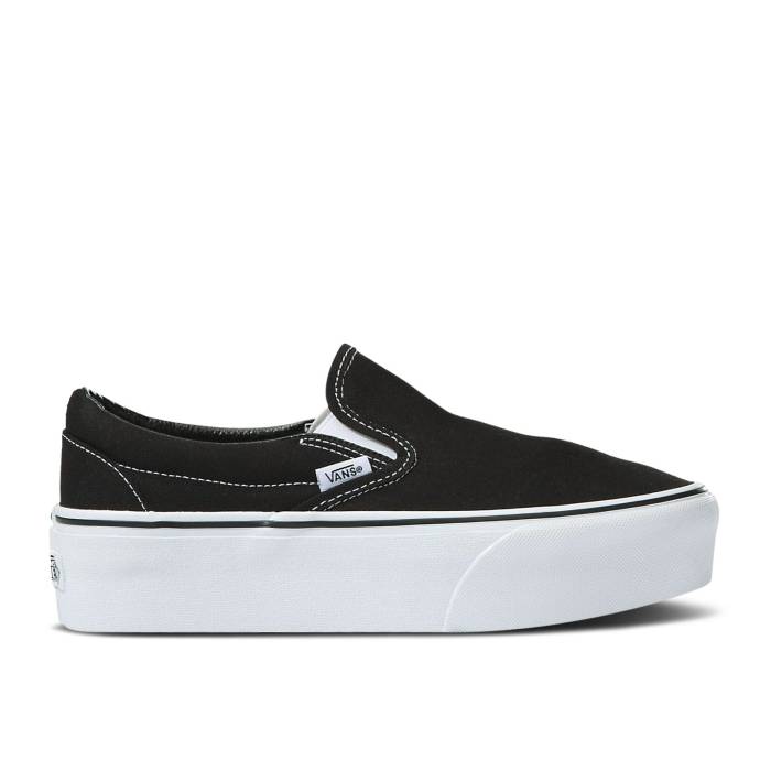ヴァンズ Vans 【 Classic Slip-On Stackform 'Black White' Men Black/Classic White 】 クラシック slip-on スリッポン メンズ 黒色 ブラック クラシック 白色 ホワイト|スニケス