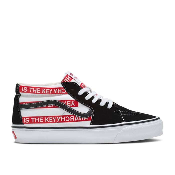 ヴァンズ Vans 【 Undercover X Premium Sk8-Mid 83 \u0027Anarchy Is The Key\u0027 Men Black/Russet Maroon 】 アンダー取りまかなう Premium 割り増し金 メンズ 黒いこと 黒いこと マルーン