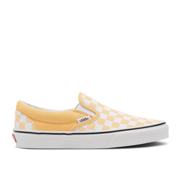 ヴァンズ Vans 【 Classic Slip-On \u0027Checkerboard - Flax\u0027 Men Flax/True White 】 古典派音楽 slip-on スリッポン メンズ 白いこと 白いこと
