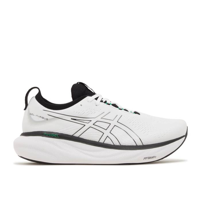 アシックス Asics 【 Gel Nimbus 25 White Black Green Men White/Black 】 黒色 ブラック メンズ 白色 ホワイト 黒色 ブラック