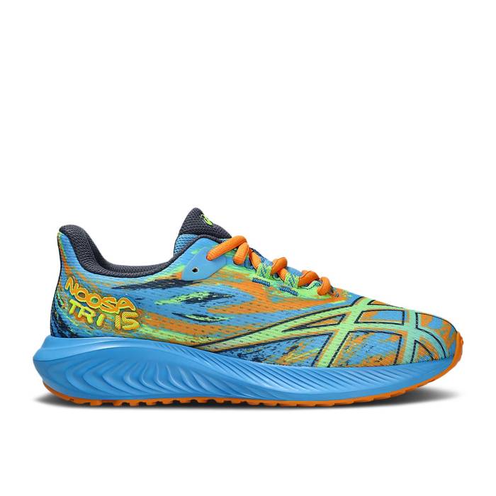 アシックス Asics 【 Noosa Tri 15 Gs 'Avant Garde - Waterscape' Youth Waterscape/Electric Lime 】 ジュニア キッズ ライム｜スニケス