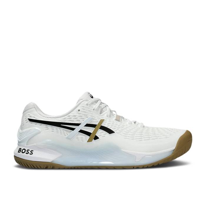 アシックス Asics 【 Boss X Matteo Berrettini X Gel Resolution 9 \u0027White Camel\u0027 Men White/Black 】 メンズ 白いこと 白いこと 黒いこと 黒いこと